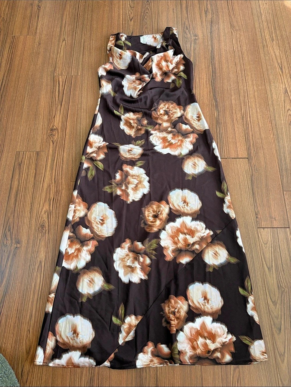 Joie Floral Maxi Dress in Brown & Orange